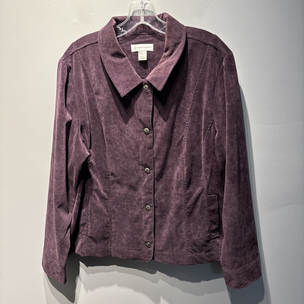 Christopher & Banks Purple Corduroy Jacket  SzXL Casual Work Wear‎ Coastal